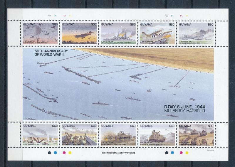 [81194] Guyana 1994 Second World war D-day Full sheet MNH
