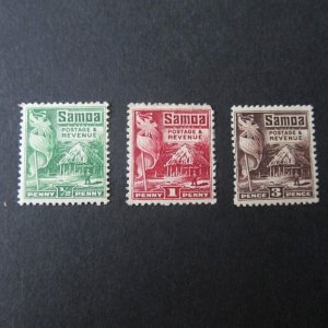 Samoa 1921 KGV SG 149,150,152 MH