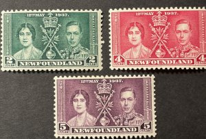 Newfoundland,  Scott 230 - 232, Mint LH, F-VF, Coronation Issue