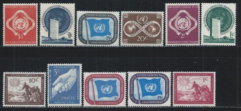 UNITED NATIONS - NEW YORK SC# 1-11 FVF MNH 1951