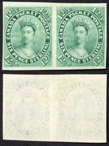 Canada 41 12 1/2c Blue green Plate Proof PAIR (odd wrinkle as on Indian paper)