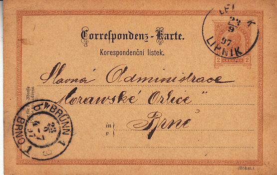 Austria-Hungary - Postal Card Used at Lipnik Moravia 1897