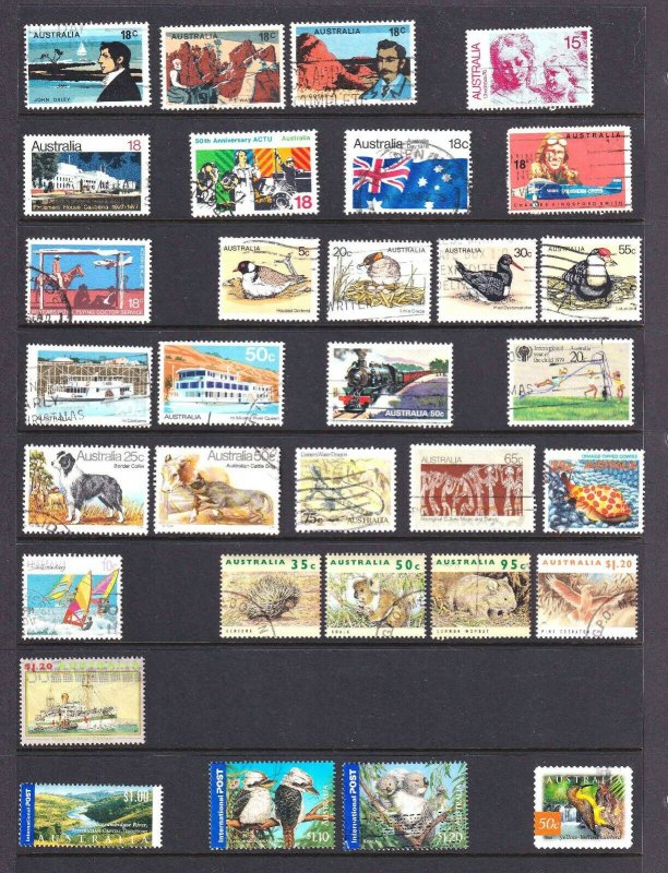 AUSTRALIA 4 STOCK PAGES COLLECTION LOT 140+ STAMPS COMMEMORATIVES AND MORE