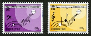 Gibraltar Scott 471-72 MNHOG - 1985 Musical Symbols Set - SCV $0.80