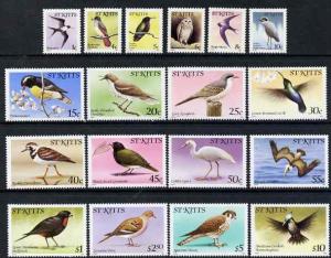 St Kitts 1981-82 Birds definitive set of 18 values comple...