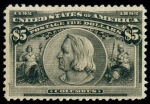 MOMEN: US STAMPS #245 MINT OG H $5 COLUMBIAN LOT #35213