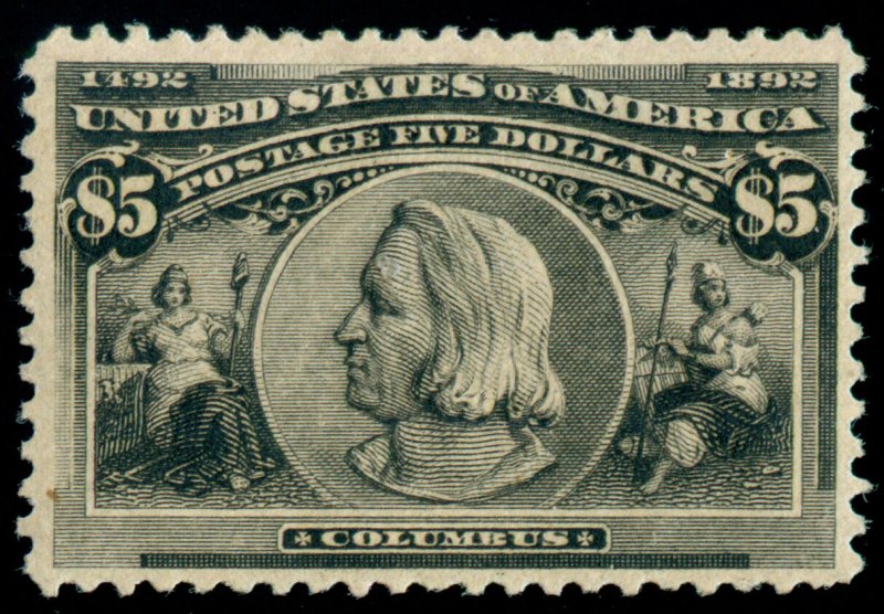 MOMEN: US STAMPS #245 MINT OG H $5 COLUMBIAN LOT #35213