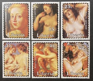 Liberia 1985 #1023-8, Rubens Paintings-Christmas, MNH(bend on #1028)..