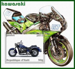 HAITI SHEET CINDERELLA IMPERF MOTORCYCLES KAWASAKI