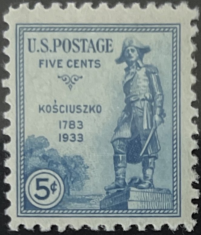 Scott #734 1934 5¢ General Tadeusz Kosciuszko unused hinged