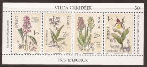 1982 Sweden -Sc 1419 -MNH VF- SS - Wild Orchids - cylinder #50