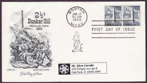 1034 Bunker Hill pair Artmaster FDC