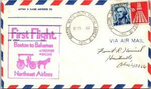 1968 Northeast Airlines First Flight - Boston to Nassau - F13448