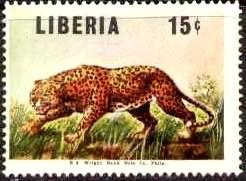 Leopard, Liberia stamp SC#455 mint