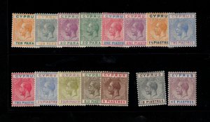 Cyprus #72 - #86 Very Fine Mint Lightly Hinged Set