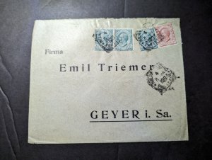 1909 Italy Cover Milan to Geyer SA Germany Emil Triemer