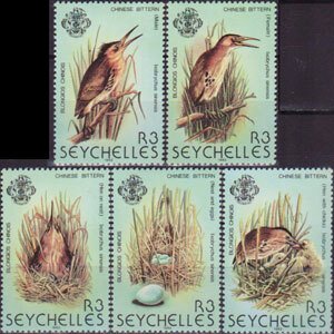 SEYCHELLES 1982 - Scott# 483a-e Birds-Bitterns Set of 5 NH