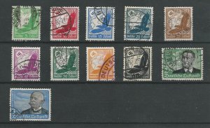 Germany, Postage Stamp, #C46-56 Used Set, 1934 Airmail Graf Zeppelin (p)