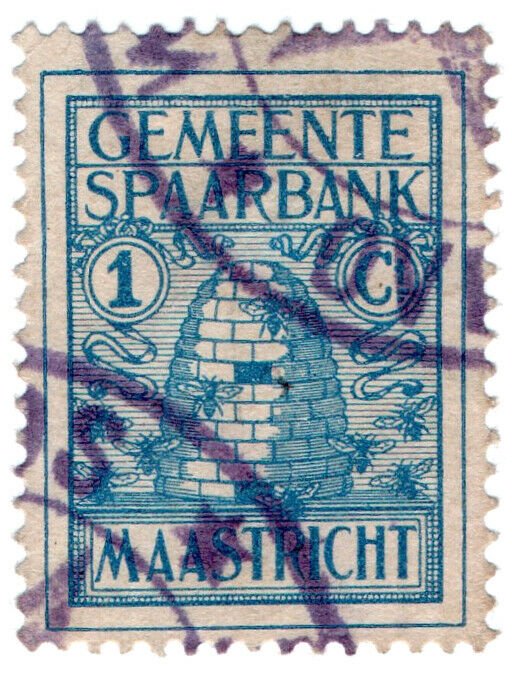 (I.B) Netherlands Revenue : Maastricht Savings Stamp 1c (Beehive)