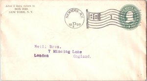 United States U.S. Postal Stationery 1c Franklin 2nd Plimpton Envelope 1899 N...