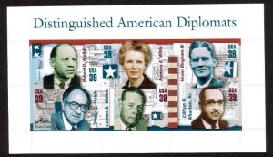 US #4076, Sheet,  39c American Diplomats,  S.S.-VF mint never hinged, Fresh S...