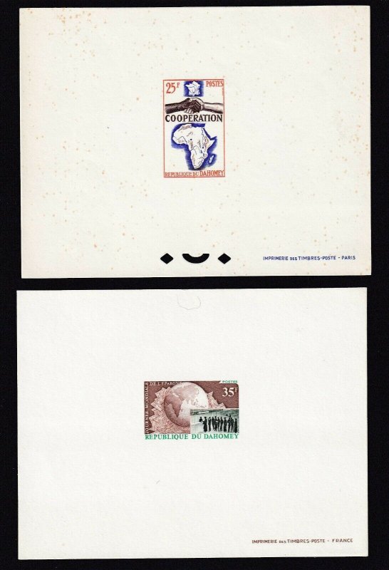 FRANCE DAHOMEY DELUXE PROOFS x2 25Fr, 35Fr MAP #10