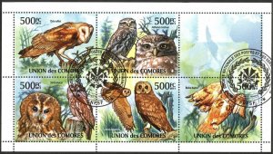 Comoros 2011 Birds Owls Sheet Used / CTO