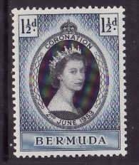 Bermuda-Sc#142- id13-unused LH QEII Coronation set-1953-any rainbow