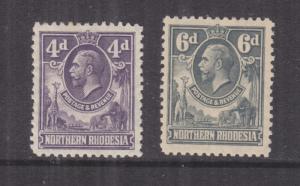 NORTHERN RHODESIA, 1925 KGV 4d. & 6d., lhm.