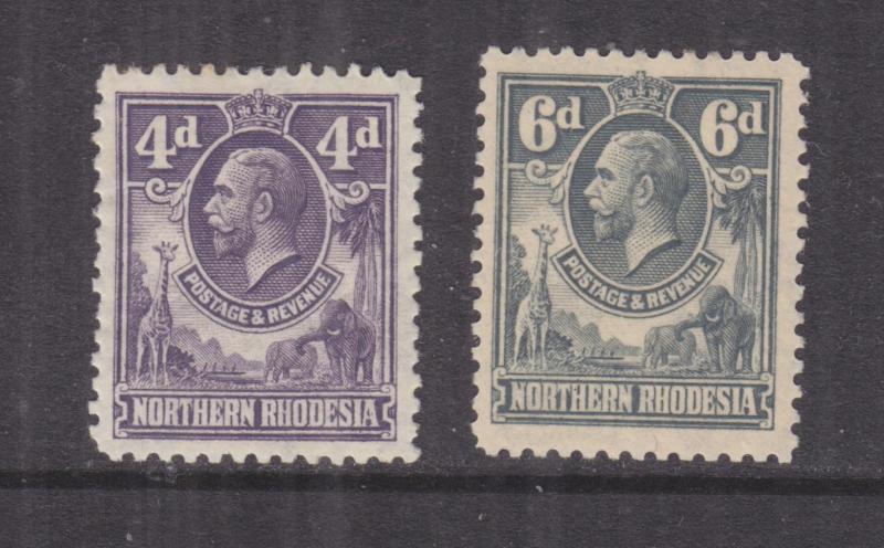 NORTHERN RHODESIA, 1925 KGV 4d. & 6d., lhm.