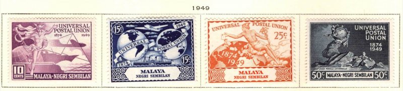 MALAYA Negri Sembilan Scott 59-62 MH* UPU set 1949