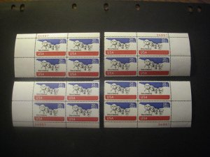 Scott C88, 26c Mt Rushmore, PB4 #34867 x4, Matched Set, MNH Airmail Beauties