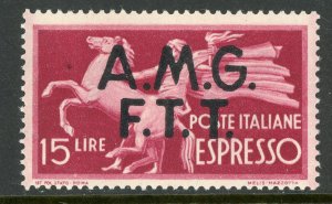 Italy 1947 Trieste AMG FTT 15 Lire Express Issue Scott E1 MNH F268