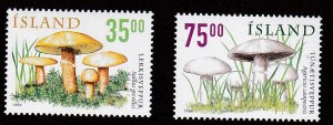 Iceland # 881-882, Mushrooms, Mint NH, 1/2 Cat