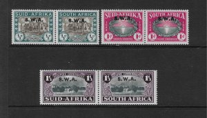 SOUTH WEST AFRICA SCOTT #B9-B11 1939 HUGUENOT ISSUE OVERPRINTS- MINT HINGED