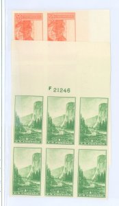 United States #756-757 Unused Plate Block