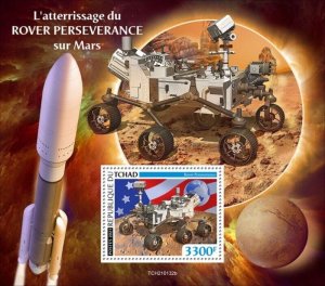 Chad - 2021 Perserverance Rover Landing - Stamp Souvenir Sheet - TCH210132b