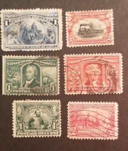 US Scott 230 295 323 324 328 329 Vintage 1893-1907 Used Stamp Lot z1649 