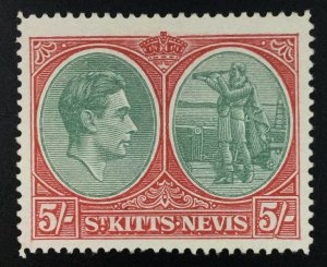 MOMEN: ST KITTS NEVIS SG #77ba BREAK IN VALUE TABLET MINT OG H £350 LOT #61856