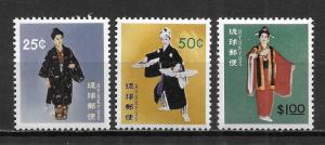 Ryukyu Islands 85-87 Dancers part set MNH