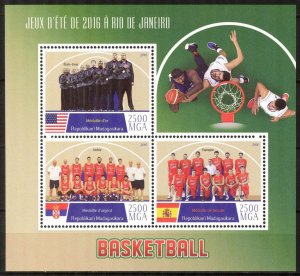 Madagascar 2016 Olympics Games Rio Basketball Sheet MNH