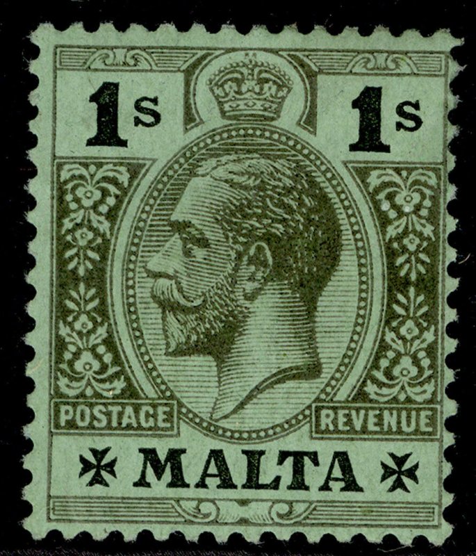 MALTA GV SG81d, 1s black/green, M MINT. Cat £42.