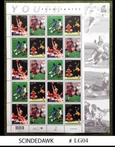 UNITED STATES USA  - 1999 YOUTH TEAM SPORTS  - MINIATURE SHEET MNH