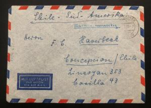 1951 Waldersee East DDR Germany Airmail Cover To Concepcion Chile Sc#81