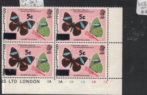 Belize SC 386 Imprint Block of 4 Butterflies MNH (5hdn)