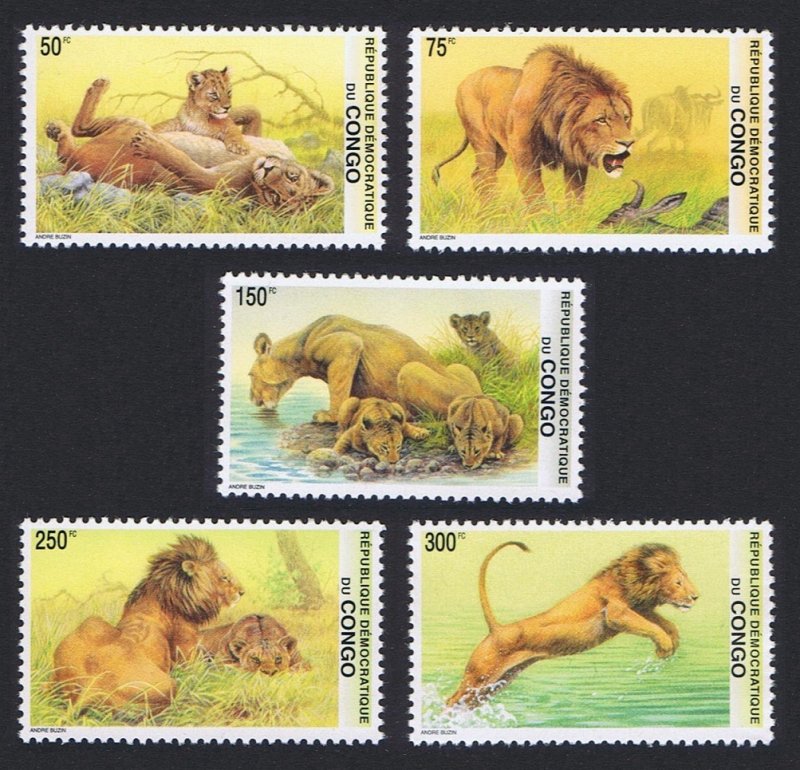 DR Congo Lions 5v 2002 MNH SC#1621-1625