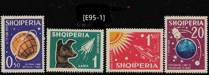 [E95-1] Albania 1962 Space rocket perforation. Scott 621-624 Mi.663-664 MNH