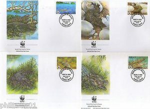 Palau 1994 WWF Estuarine Crocodile Reptiles Amphibians Sc 323 Fauna FDCs # W159