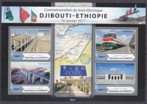 2017 Djibouti 1683-1687KL Locomotives 10,00 €