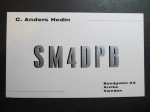 10296 Amateur Radio QSL Card ARVIKA SWEDEN